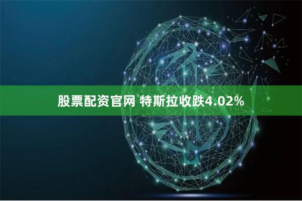 股票配资官网 特斯拉收跌4.02%