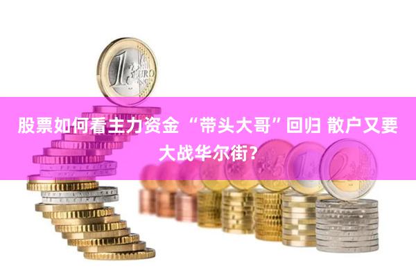 股票如何看主力资金 “带头大哥”回归 散户又要大战华尔街？