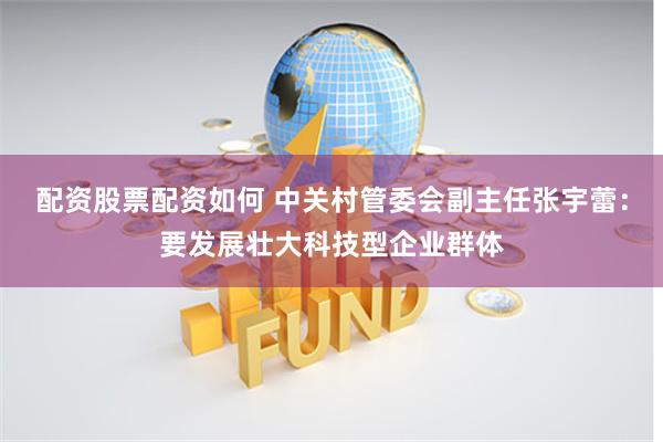 配资股票配资如何 中关村管委会副主任张宇蕾：要发展壮大科技型企业群体