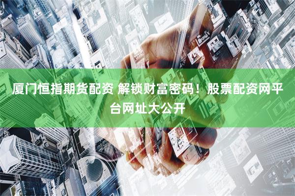 厦门恒指期货配资 解锁财富密码！股票配资网平台网址大公开