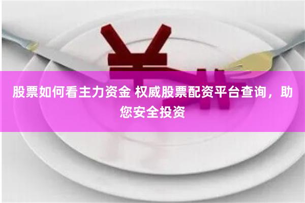 股票如何看主力资金 权威股票配资平台查询，助您安全投资